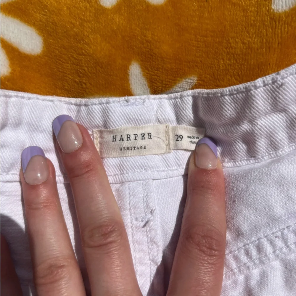 Harper Heritage High Waisted White Denim Jean Shorts Size 29 High Rise